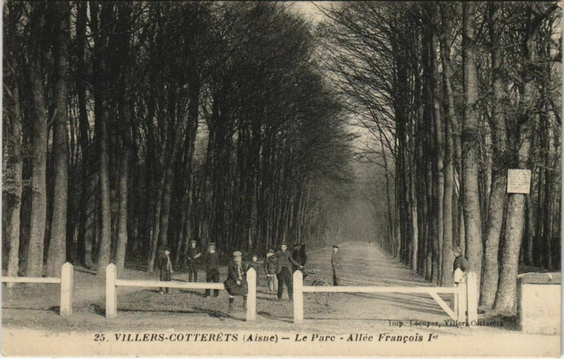 Carte postale ancienne Villers Cotterets Le Parc, Allee Francois Ier France