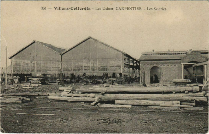 Carte postale ancienne Villers Cotterets Les Usines Carpentier, Les Scieries France