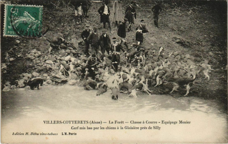 Carte postale ancienne Villers Cotterets La Foret, Chasse a Courre France