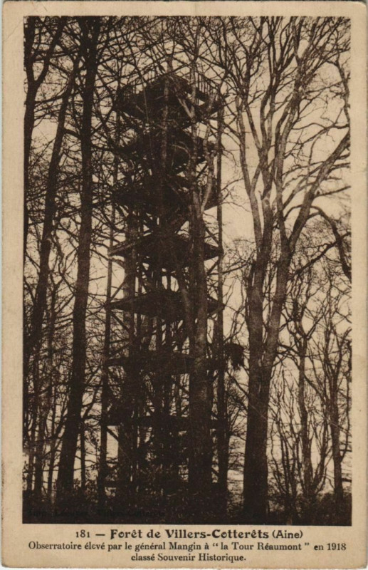 Carte postale ancienne Villers Cotterets Observatoire eleve par le general Mangin France