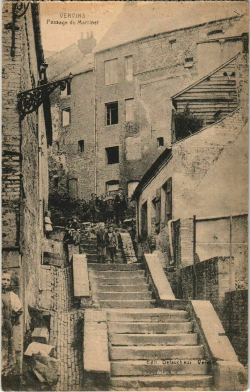 Carte postale ancienne Vervins Passage du Martinet France à Vervins