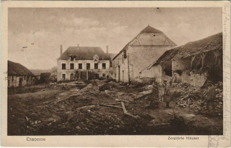 Carte postale ancienne Craonne Zerstorte Hauser France à Craonne
