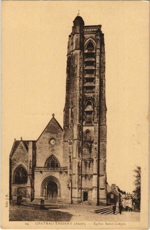 Carte postale ancienne Chateau Thierry Eglise Saint-Crepin France