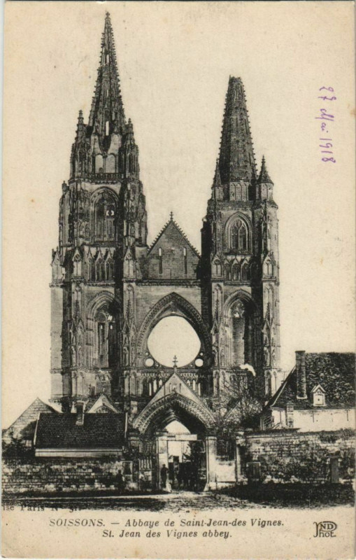 Carte postale ancienne Soissons- Abbaye deSaint-Jean des Vignes France à Soissons