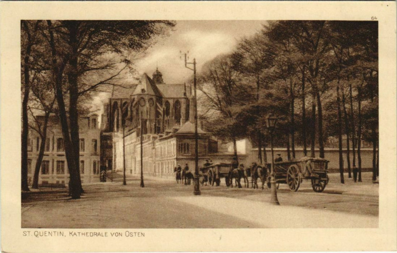 Carte postale ancienne Saint Quentin- Kathedrale von Osten France à Saint-Quentin