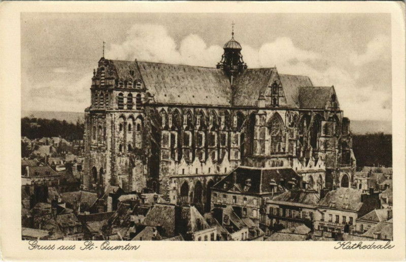 Carte postale ancienne Saint Quentin- Kathedrale France à Saint-Quentin