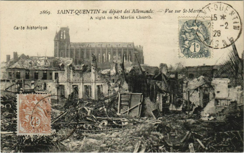 Carte postale ancienne Saint Quentin- vue surSaint-Martin France à Saint-Quentin