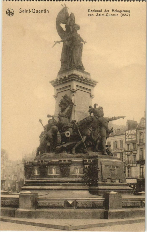 Carte postale ancienne Saint Quentin- Denkmal der Belagerung France à Saint-Quentin