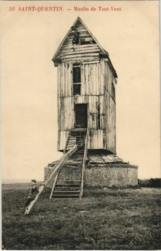 Carte postale ancienne Saint Quentin- Moulin de Tout Vent France à Saint-Quentin