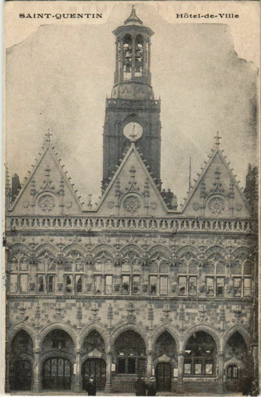Carte postale ancienne Saint Quentin- Hotel de Ville France à Saint-Quentin