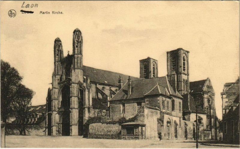 Carte postale ancienne Laon- Martin Kirche France à Laon