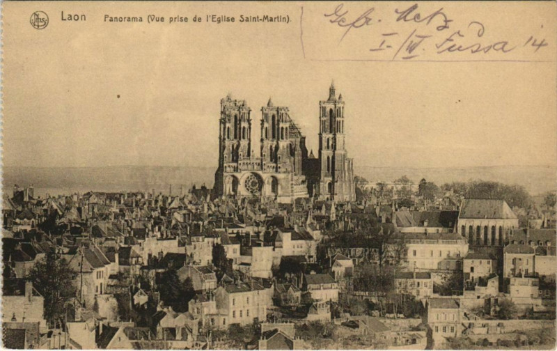 Carte postale ancienne Laon- Panorama France à Laon
