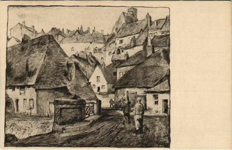 Carte postale ancienne Laon- blick auf die Altstadt France à Laon