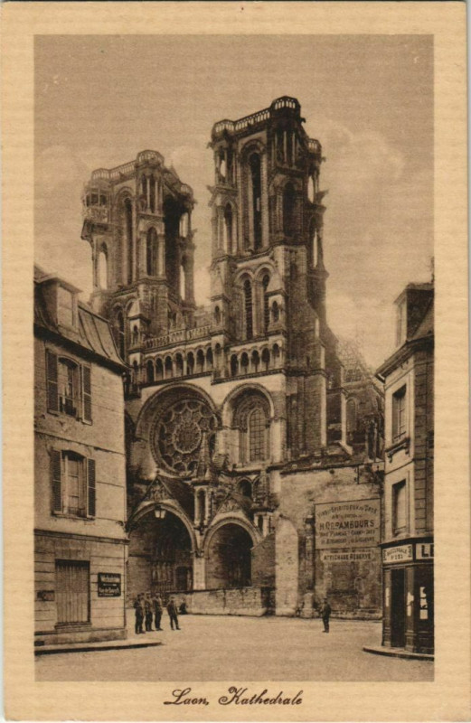 Carte postale ancienne Laon- Kathedrale France à Laon