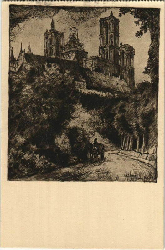 Carte postale ancienne Laon- Kathedrale France à Laon