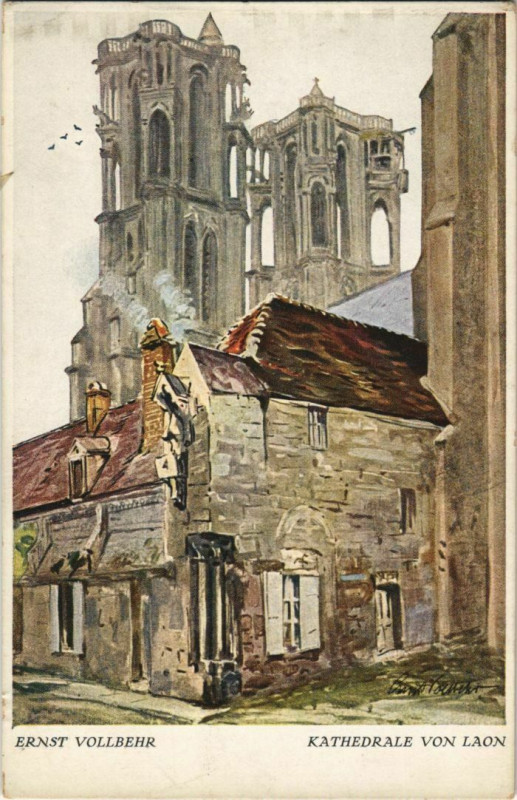 Carte postale ancienne Laon- Kathedrale France à Laon