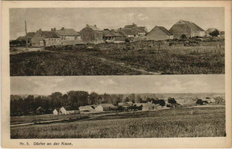 Carte postale ancienne Dorfer an der Aisne - Village Scenes