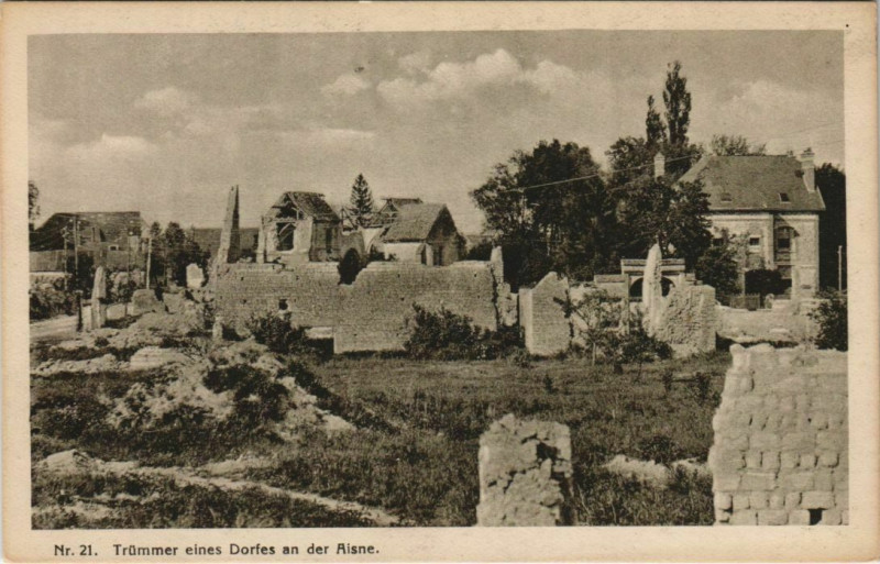 Carte postale ancienne Trummer eines Dorfes an der Aisne
