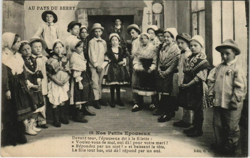 Carte postale ancienne Au Pays du Berry - Nos Petits Epouseux