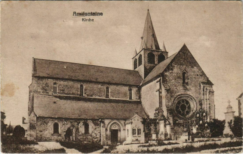 Carte postale ancienne Amifontaine - L'Eglise - Kirche à Amifontaine