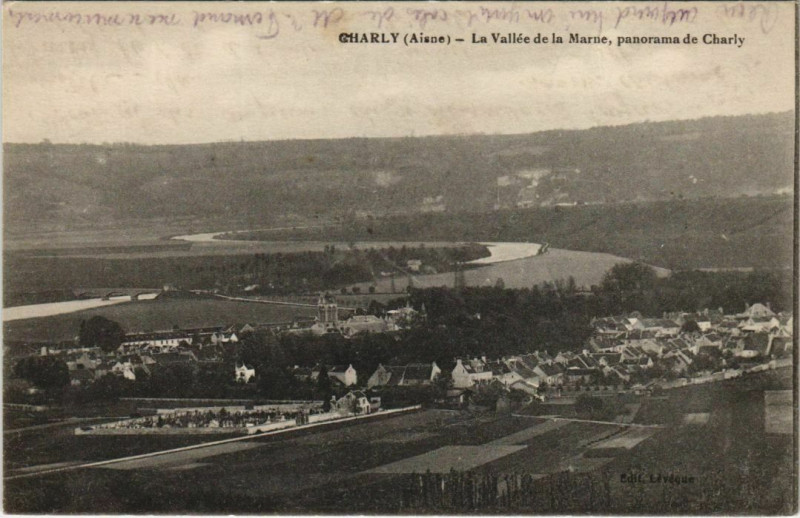 Carte postale ancienne Charly - La Vallee de la Marne - Panorama de Charly à Harly