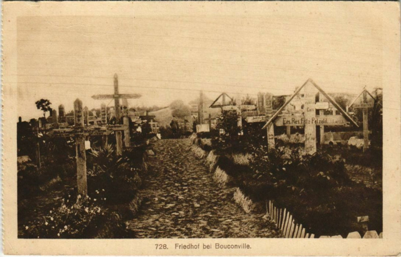 Carte postale ancienne Friedhof bei Bouconville - Cimetiere