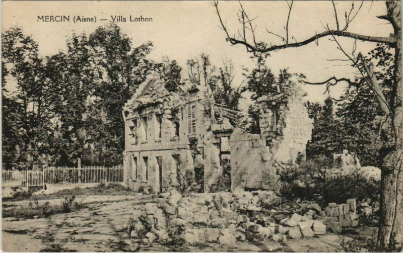 Carte postale ancienne Mercin - Villa Lothon