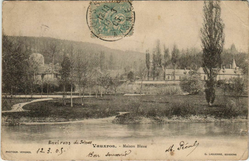 Carte postale ancienne Vauxros - Maison Bleue