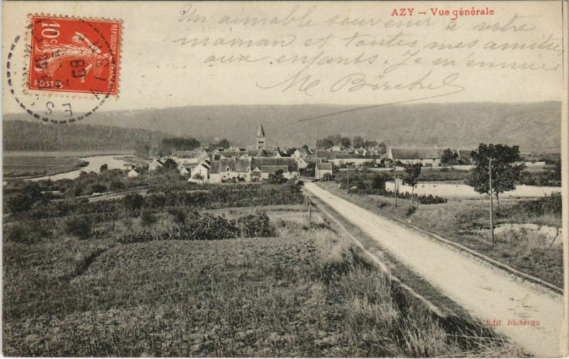 Carte postale ancienne Azy - Vue Generale