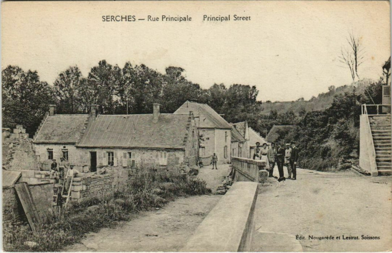 Carte postale ancienne Serches - Rue Principale à Serches