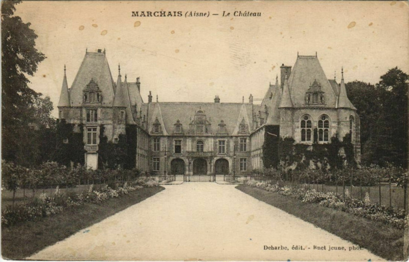 Carte postale ancienne Marchais - Le Chateau à Marchais