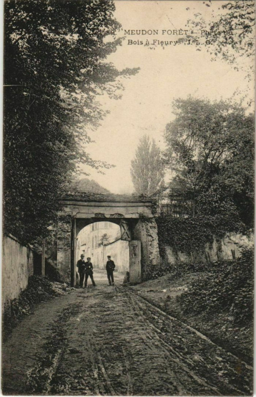 Carte postale ancienne Meudon Foret - Porte du Bois a Fleury à Fleury