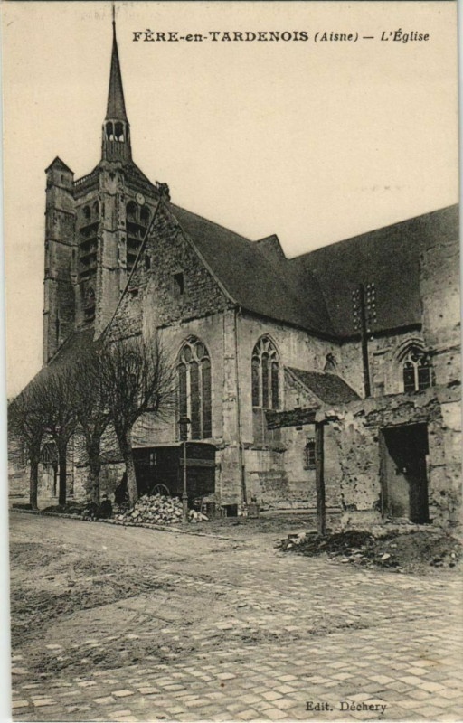 Carte postale ancienne Fere-en-Tardenois - L'Eglise à Fère-en-Tardenois