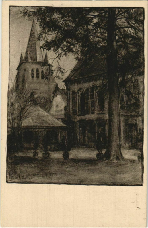 Carte postale ancienne Aisne - Town Scene - Prafecturgarten