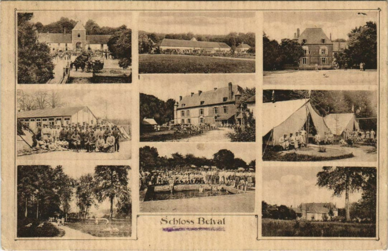 Carte postale ancienne Schloss Belval bei Goudelancourt - Scenes