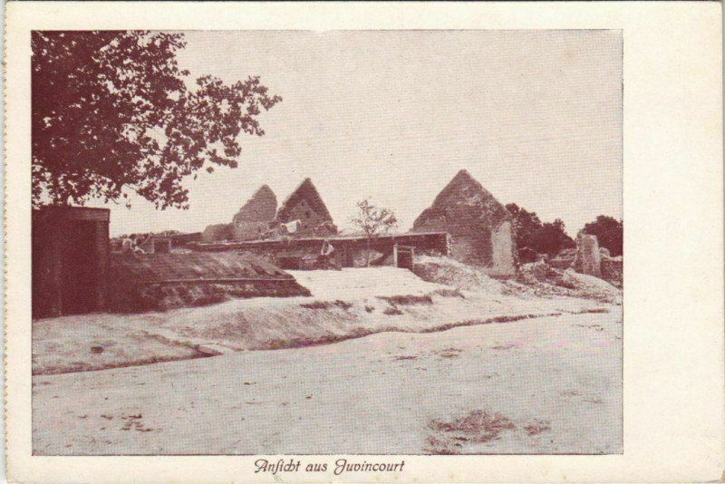 Carte postale ancienne Juvincourt - Town Scene - Ruines