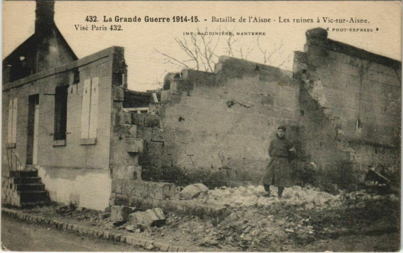 Carte postale ancienne Vic-sur-Aisne - Ruines à Vic-sur-Aisne