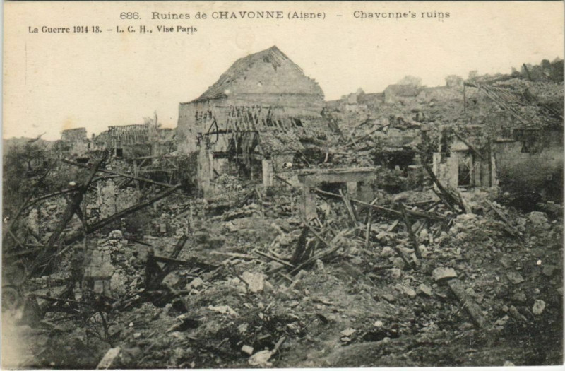 Carte postale ancienne Chavonne - Ruines à Chavonne