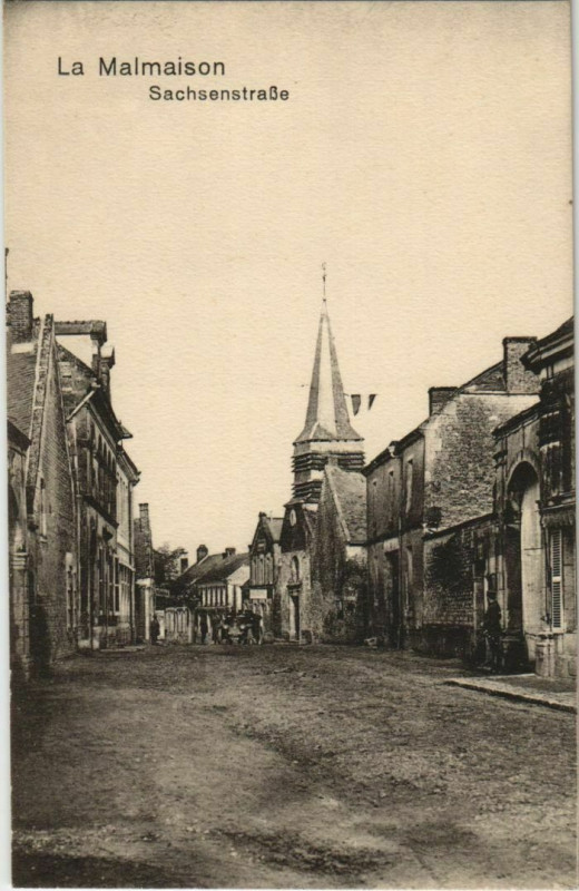 Carte postale ancienne La Malmaison - Rue - Sachsenstrasse à La Malmaison