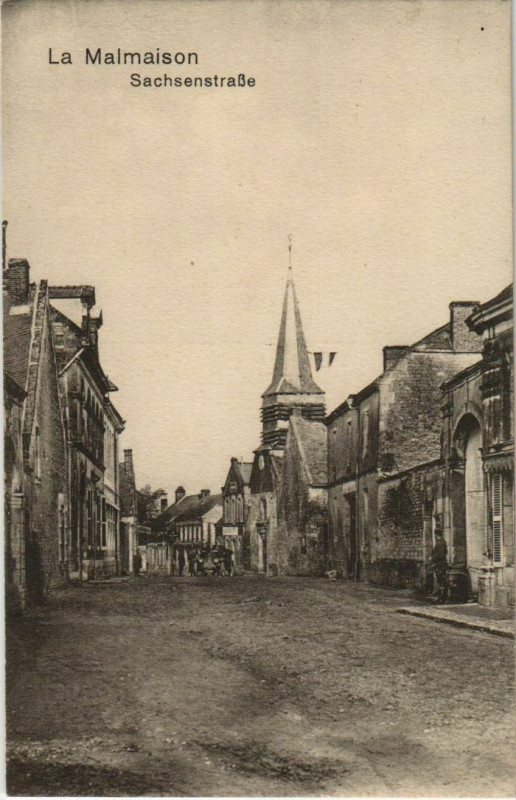 Carte postale ancienne La Malmaison - Rue - Sachsenstrasse à La Malmaison