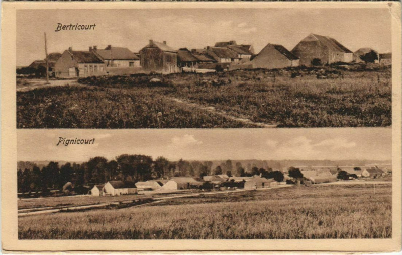 Carte postale ancienne Bertricourt - Pignicourt - Vues - Views à Bertricourt