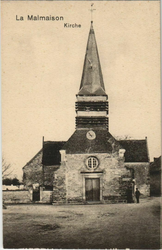 Carte postale ancienne La Malmaison - L'Eglise - Kirche à La Malmaison