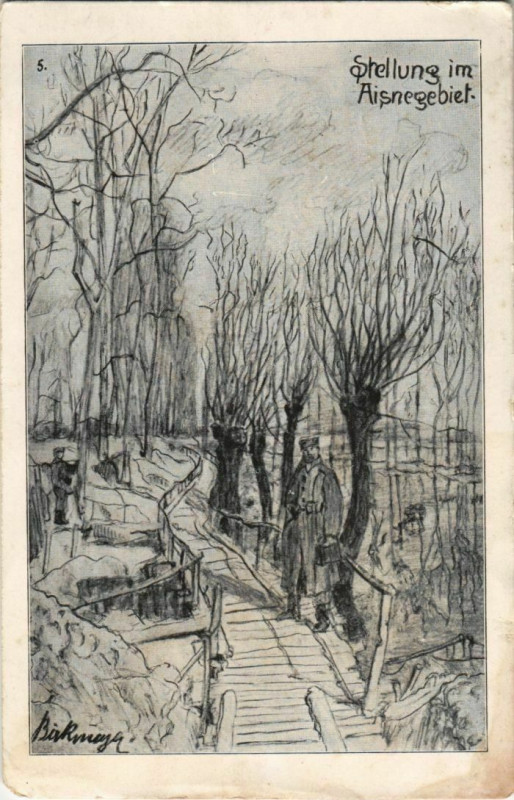 Carte postale ancienne Aisne - Stellung in Aisnegebier