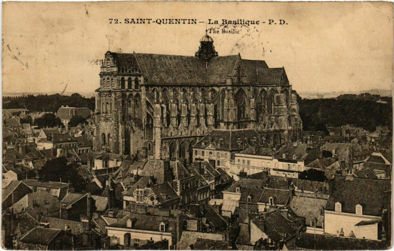 Carte postale ancienne St. Quentin La Basilique