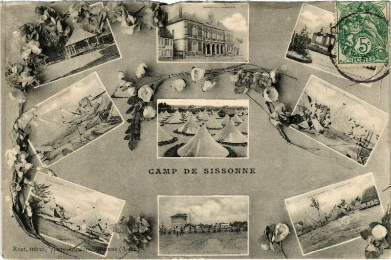 Carte postale ancienne Camp de Sissonne à Sissonne