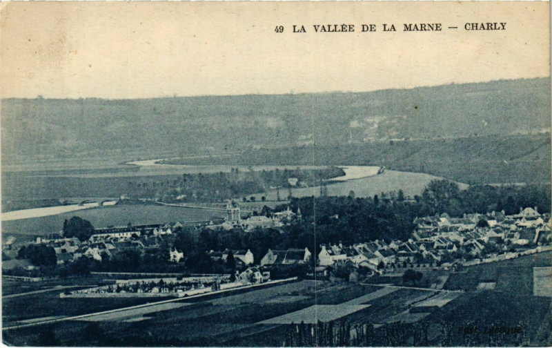 Carte postale ancienne Vallee de la Marne Charly à Harly