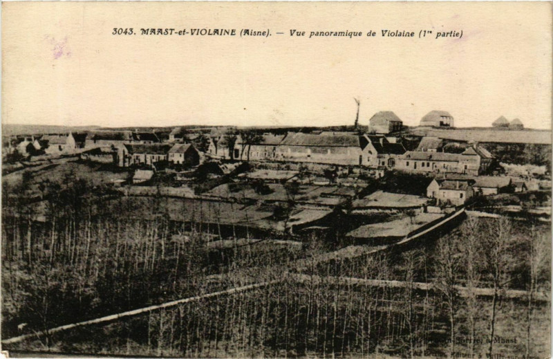 Carte postale ancienne Maast-et-Violaine vue panoramique de Violaine à Maast-et-Violaine
