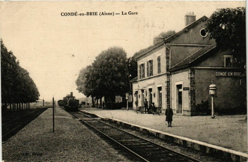 Carte postale ancienne Conde-en-Brie La Gare à Condé-en-Brie