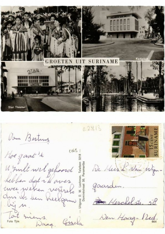 Carte postale ancienne Pc Suriname - Groeten uit Suriname