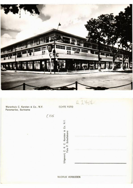 Carte postale ancienne Pc Suriname Paramaribo - C. Kersten & Co. N. V.